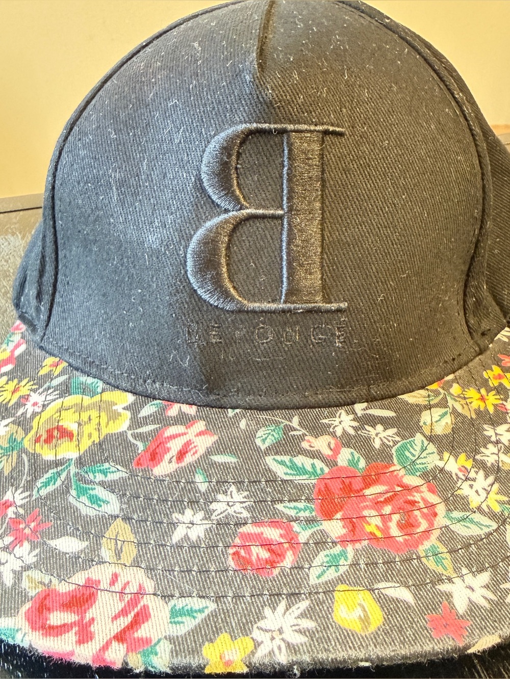 Official Beyoncé Backwards "B" Floral Black Baseball Cap-SnapBack